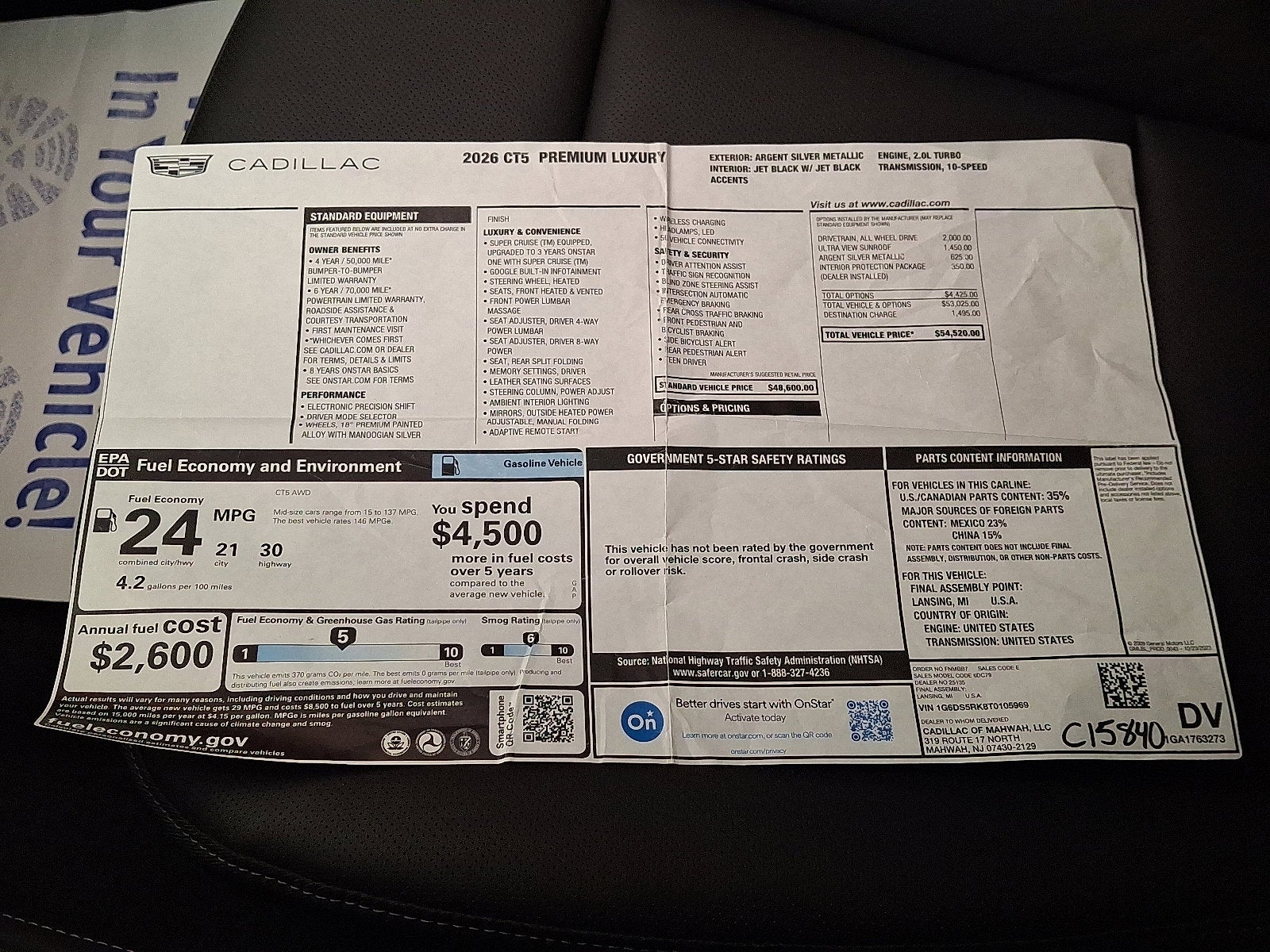 2026 Cadillac CT5 Premium Luxury