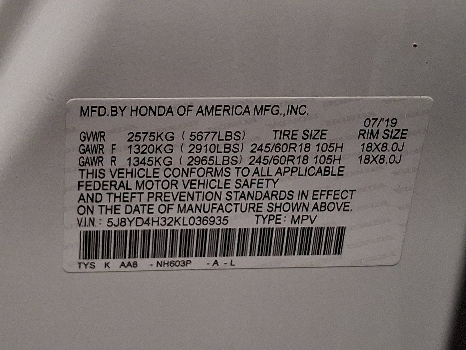 2019 Acura MDX Base
